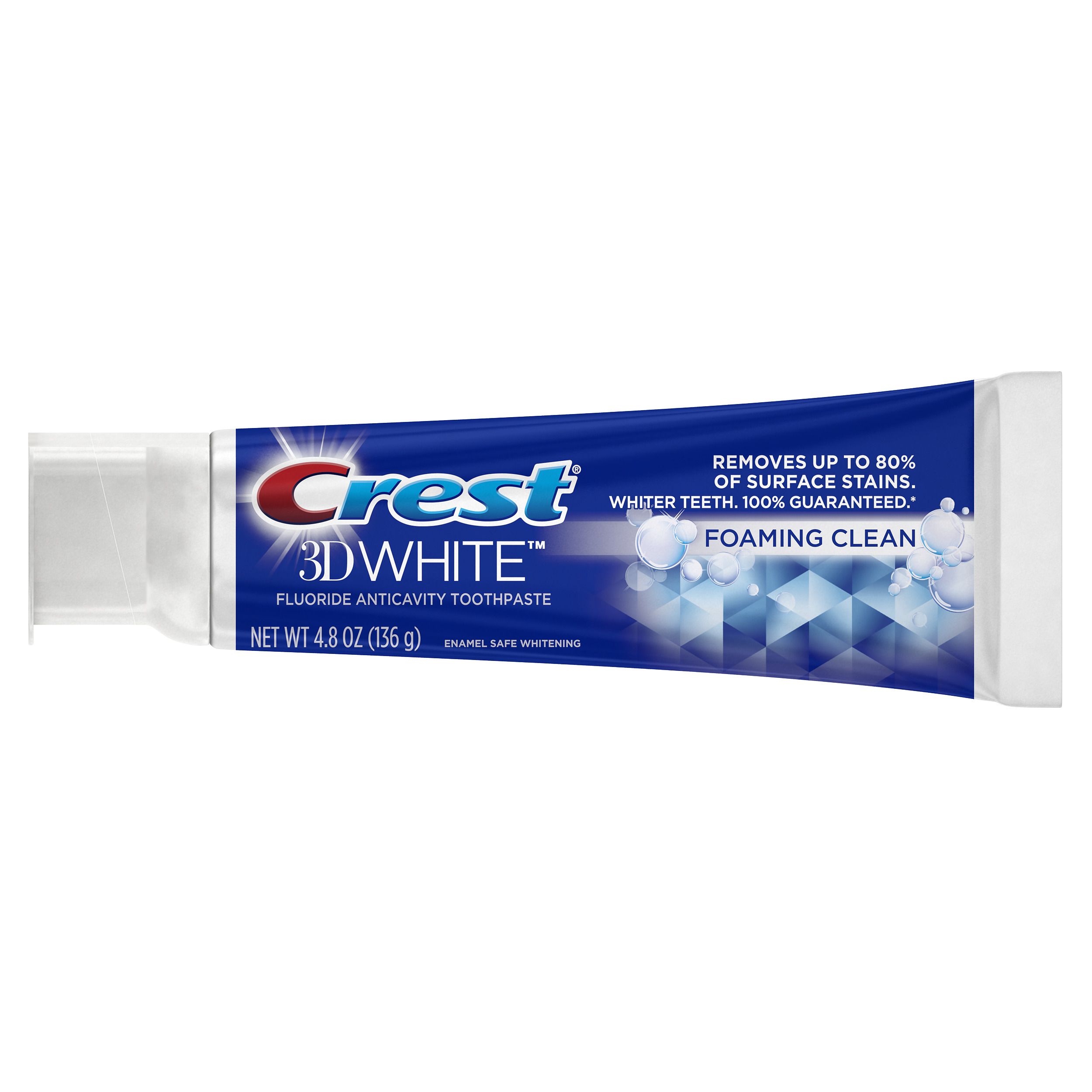 Crest 3D White Foaming Clean Whitening Toothpaste, 4.8 oz, Pack of 2 - image 5 of 9