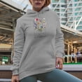 thumbnail image 2 of In a Field of Roses, Be a Wildflower Quote with Watercolor Wildflowers Art Merch Gift, Heather Grey Hooded Sweatshirt or Hoodie, Large, 2 of 5