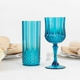 thumbnail image 4 of Balsa Circle 6 Disposable 8 oz Ocean Blue Crystal Cut Goblets Plastic Wine Glasses Party Events Tableware Decorations, 4 of 7
