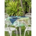 thumbnail image 2 of Easter Outdoor Tablecloth - 54 Inch Round Dining Table Cover, Spring Bunny Silhouette Blue Green Gradient Waterproof Outdoor Table Cloth with Umbrella Hole & Zipper for Picnic/Patio/Party, 2 of 7