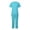 Sky Blue, variant on Scrub Tops and Pants with Pockets 2 Piece Nurse Working Uniforms Soft Stretch Athletic Women's Clothing Sets Scrub Tops and Pants Blue L