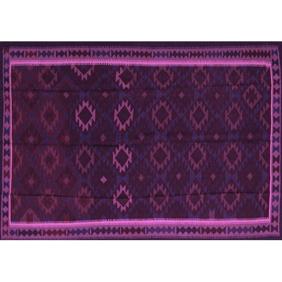 Ahgly Company Indoor Rectangle Persian Purple Traditional Area Rugs, 8' x 12'