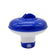 thumbnail image 1 of Dispensador de cloro para piscina, herramienta de limpieza con cepillo al vacío, retráctil, flotante, azul y blanco, 5 pulgadas, 1 unidad, 1 of 6