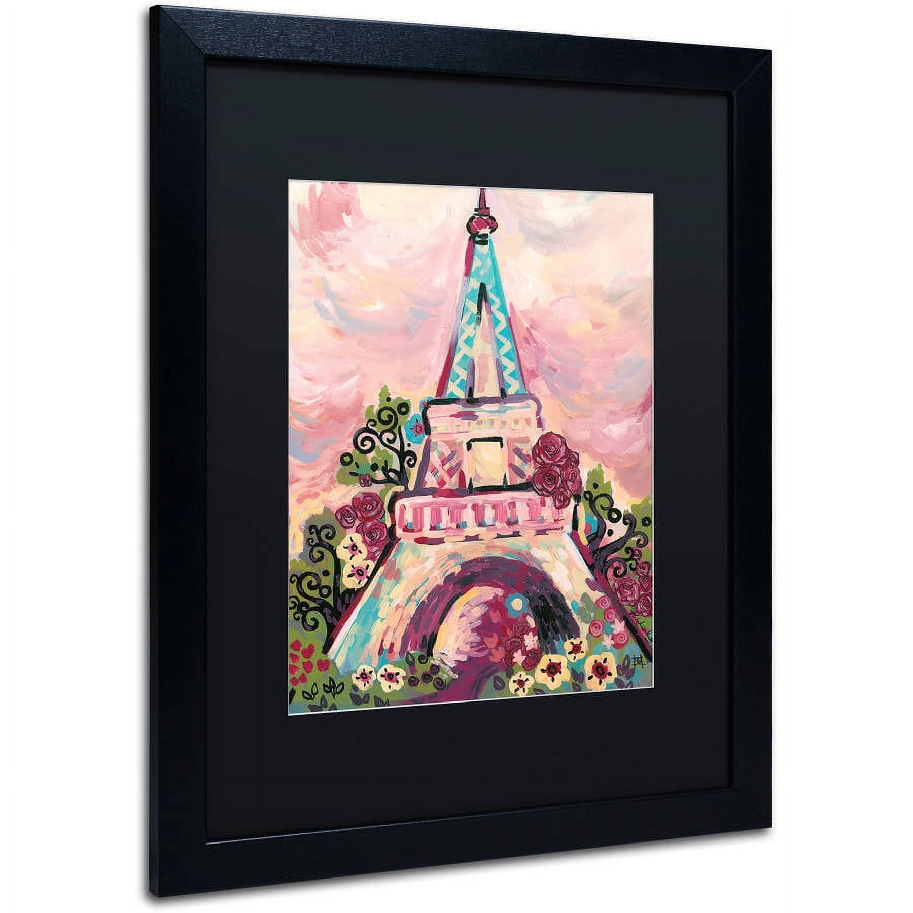 Trademark Fine Art "Lumiere De La Ville" Canvas Art by Natasha Wescoat, Black Matte, Black Frame