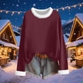 thumbnail image 3 of cocolona Womens Fall Tops Winter Fleece Warm Long Sleeve Shirts Fashion Solid Color Pullover Dressy Casual Blouses Christmas Gifts, 3 of 6