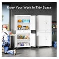 thumbnail image 6 of White Metal Storage Cabinet with Wheels and Drawer,Rolling Garage Cabinet with Locking Doors and Adjustable Shelves,73" Mobile Tall Large Metal Cabinets for Home,Office,Garage,Shop, 6 of 7