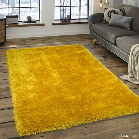 Allstar Yellow High Density And High Quality High End Shaggy Area Rug Very Soft Extra Comfort 7 7 X 10 4 Walmart Com