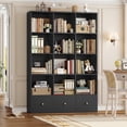 thumbnail image 6 of Hiphuta Triple Row 4-Tier Bookcase with 12 Cubes, 69" Tall Large Bookcase with 3 Drawers, for Office Living Room, Black, 6 of 8