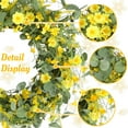 thumbnail image 2 of 18" Daisy Spring Wreath with Green Leaves Wildflower Artificial Wreaths for Front Door Outdoor Home Decor Summer Wreath Wall Wedding Farmhouse Holiday Yellow, 2 of 6