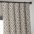 thumbnail image 5 of Stylish Geometric Patterned Curtains 120 Inch Extra Long Premium Cotton Panels (Single Panel) for Bedroom and Living Room, Taupe Crosshatch Design, 50W X 120L, Blackout Ready, 5 of 9