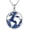 Earth Lapis Lazuli, variant on Planet Necklace 925 Sterling Silver Space Astronaut Earth Saturn Moon Necklaces Universe Jewelry Presents for Women Men