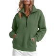 thumbnail image 2 of Sweatshirt for Women With Zipper Solid Color Hoodless Sports Sweatshirt Casual Loose Lapel Pocket Jackets Spring Fall Winter Coats 2026 Fashion, 2 of 7
