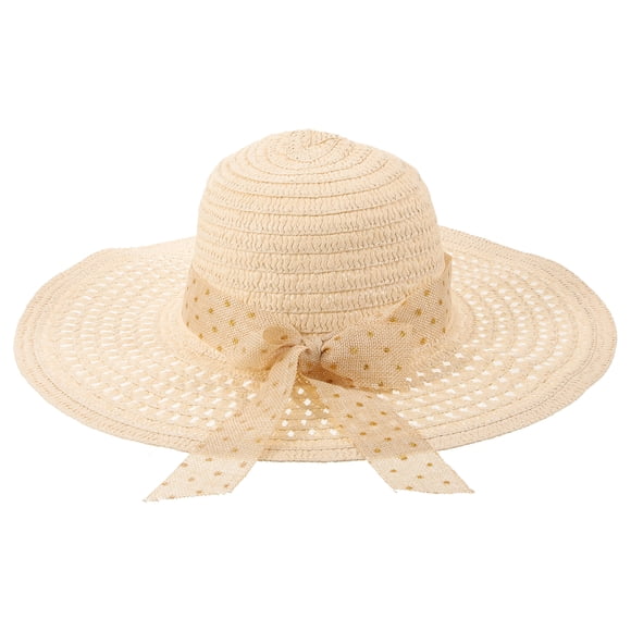 KAKOWELY Sombrero para el sol, visera de paja, parasol decorativo, sombrero de entrenamiento para mujer, sombrero tejido de paja