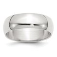 thumbnail image 1 of 7 mm Sterling Silver Half-Round Band, Polished - Size 9.5, 1 of 1