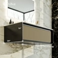 thumbnail image 2 of Eviva Nets 32 Inch Natural Oak and Black Wall Mount Modern Bathroom Vanity, 2 of 7