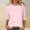 Pink, variant on QHWAUAKFBN T Shirts For Women Trendy Graphic 3/4 Sleeve Workout Tunic Shirts Summer Plus Size Shirts Three Quarter Sleeve Tshirts Top