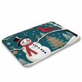 Snowman Bath Mat, Rustic Christmas Theme Bath Rug, Non Slip Bathroom
