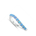 thumbnail image 4 of CHOOSE YOUR COLOR Blue Simulated Opal Asymmetric Wave Ring .925 Sterling Silver Band CZ Female Size 9, 4 of 4