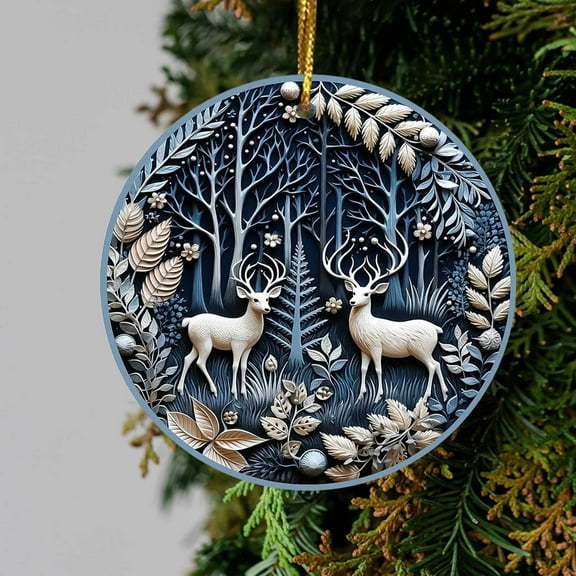 Meggemo 3.1 Inch Single Christmas Ornament Hanging Pendant for Christmas Tree Decoration Home Holiday Decor
