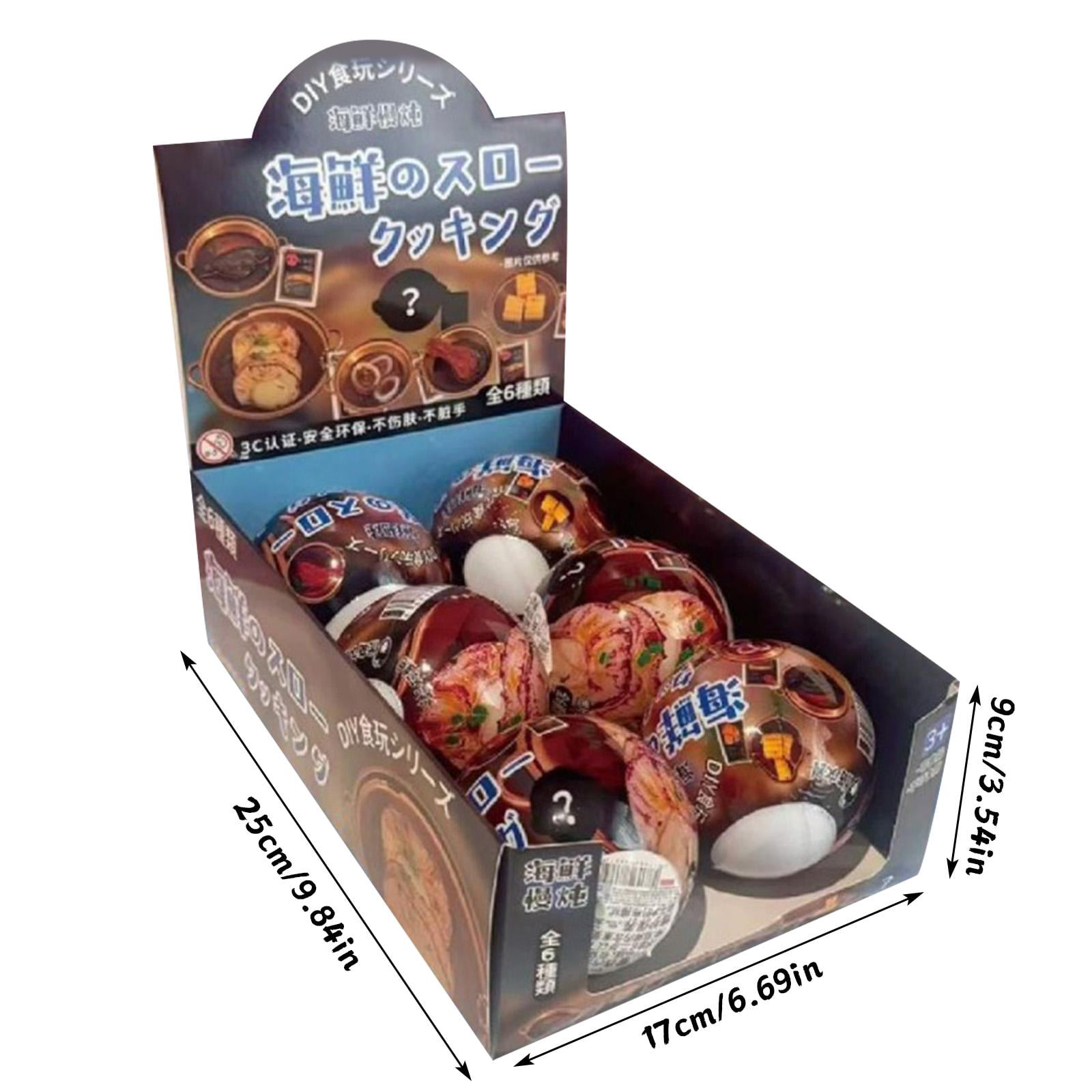 Keychain Blind Box, Play, 2 in Diameter, Play Kitchen, Keychain Display Stand, Pretend Play, Play for Student Ages 4-8, 6 Pc Counter Display