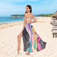 thumbnail image 6 of FORMRS Womens Beach Sarong Semi-Sheer Bikini Wrap Skirt Swimsuit Cover-ups, Colorful Black, 6 of 7