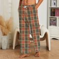 thumbnail image 2 of Fabrcox Mens Fleece Pajama Pants Plaid Baggy Men Sleep Pants Drawstring Casual Cozy Fall Winter Warm Wide Leg Mens' Lounge Pants, 2 of 5