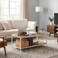thumbnail image 2 of ZENY Modern Rectangle 2-Tier Coffee Table for Living Room Wood Frame, Natural, 2 of 13