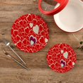 thumbnail image 2 of FREEAMG Romantic Red Love Heart Trivet Pot Holder,Round Woven Potholders Set 2PCS-Braided Hot Pads - Coasters - Table Mats for Cooking and Baking9, 2 of 7