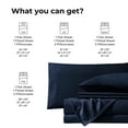 thumbnail image 5 of Videri Home Twin Sheet Set - 3 Piece Bed Sheets, Wrinkle Free Fade Resistant Easy Care Solid Bedding Set, Durable Comfortable Home Use, Navy, 5 of 5