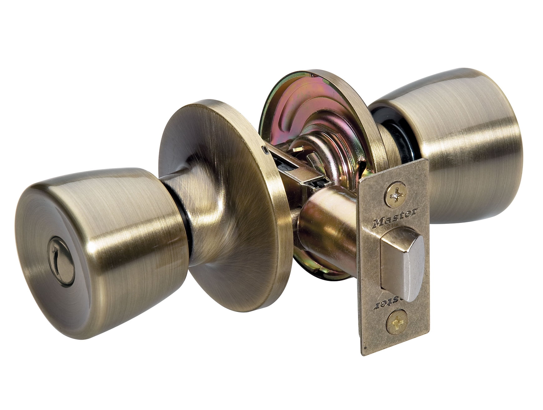 Master Lock TUO0305 Antique Brass Tulip Privacy Entry Door Knob