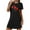 Black, variant on WREESH Nightgowns for Women Sleep Shirts Plus Size Short Sleeves Heart Print Night Shirts Soft Sleepwear Black