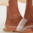 thumbnail image 3 of Tobilleras de cadena de perlas de imitación de acero inoxidable para mujer, Accesorios de playa, pulseras de pierna de Color dorado, regalo de cadena corporal, Verano, tobillera acero inoxidable de mu, 3 of 4