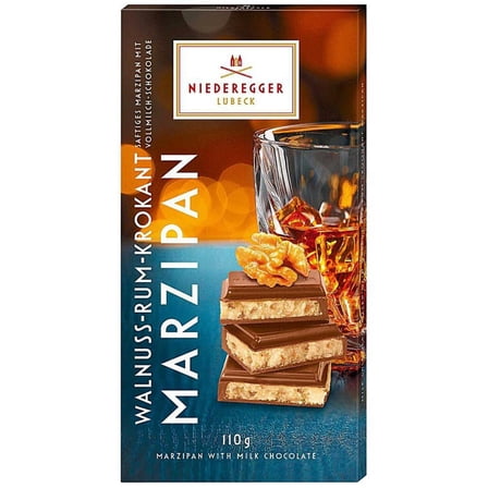 Niederegger Marzipan Walnut Rum Brittle Chocolate - 110 g