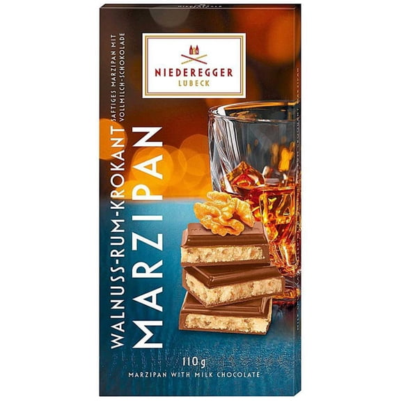 Niederegger Marzipan Walnut Rum Brittle Chocolate - 110 g