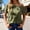 Army Green, variant on Graphic Tennis Tees for Women Casual Wear T Shirt for Everyday Comfort Breathable Solid Top with Relaxed Fit Ideal for Spring Summer Autumn Blue L