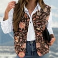 thumbnail image 2 of successthop Womens Plus Size Vests Fuzzy Flannel Floral Oversized Waistcoat Button Up Outerwear Winter Floral Coat, 2 of 5