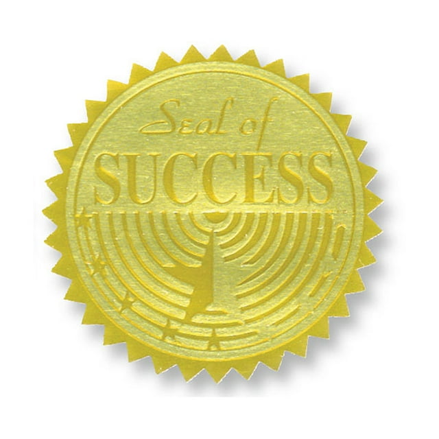 Gold Foil Embossed Seals, Seal Of Success, 54 Per Pack, 3 Packs