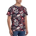 thumbnail image 2 of Bixox Men's Rose Flowers Printed Short Sleeve Skinny Athletic T-Shirt, 2 of 6