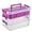 Purple, variant on 3-Tiers Stack Carry Storage Box With Divided Tray, Transparent Stackable Storage Bin With Handle Lid Latching Storage Container for School & Office Supplies (Green)