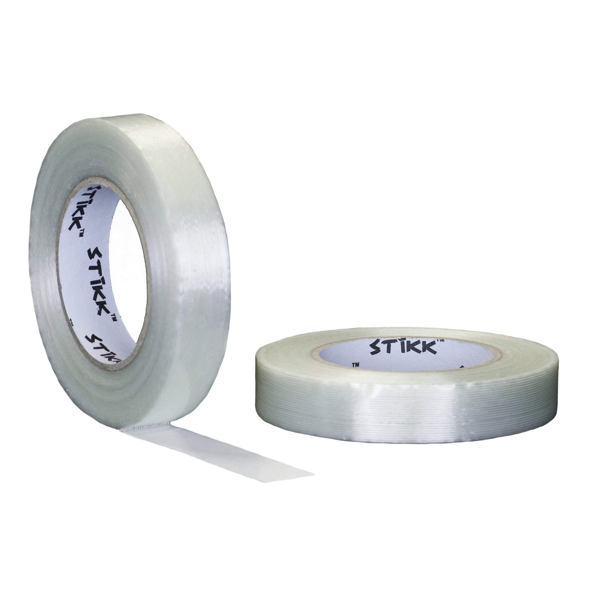 STIKK 2 Pack 1' inch x 60 Yard (24mm x 55m) 5 Mils Thick Clear Filament Tape