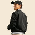 thumbnail image 5 of Dalix Ghost Embroidered Bomber Jacket Lightweight Zip Windbreaker Mens in Black White 3XL XXX-Large, 5 of 5