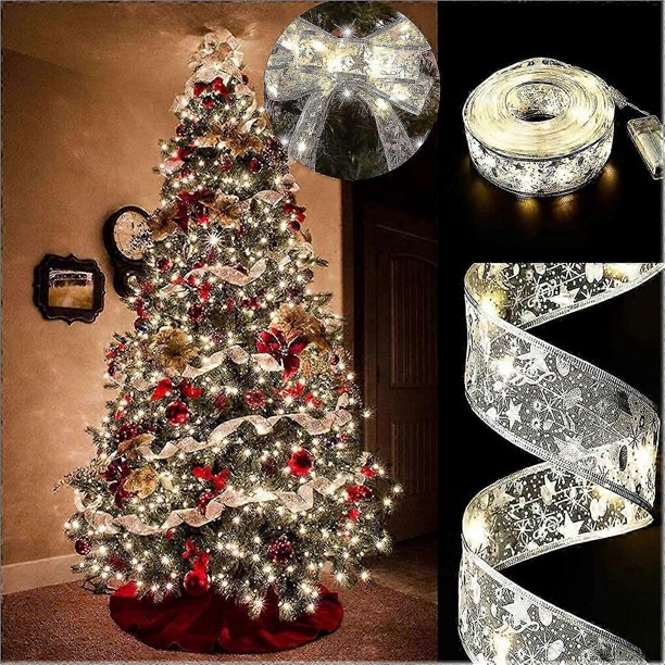 Luces LED para árbol de Navidad, adornos navideños colgantes para dormitorio, pared, jardín, terraza, etc.
