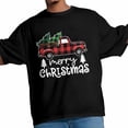 thumbnail image 3 of Camisetas gráficas informales de manga corta para hombre con diseño de camión de granja y Feliz Navidad, 3 of 8