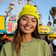 thumbnail image 3 of Dalix Hot Dog Embroidered Beanie Hat Cotton Cute Winter Fall Cap Womens in Neon Yellow, 3 of 5