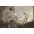 thumbnail image 2 of Christoffer Wilhelm Eckersberg 18x13 Black Ornate Wood Framed Double Matted Museum Art Print Titled - Odysseus Flees from Polyphem (1812), 2 of 5