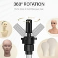 thumbnail image 3 of MINI Wig Stand Tripod, 25 Inch Adjustable Mannequin Head Stand, Wig Head Stand for Training Heads And Canvas Block Head (Mannequin Head Not Included), 3 of 10