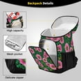 thumbnail image 3 of 36 Can Large Insulated Backpack Cooler, Leakproof Lunch Bag for Work, Picnics, Hiking, Biking & Outdoor Activities, Reusable Travel Tote with Multiple Pockets Groovy Green and Pink Flowers, 3 of 7