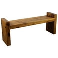 thumbnail image 2 of Strata Furniture 18x48" Traditional Wood Two Seat Block Bench in Oak, 2 of 5