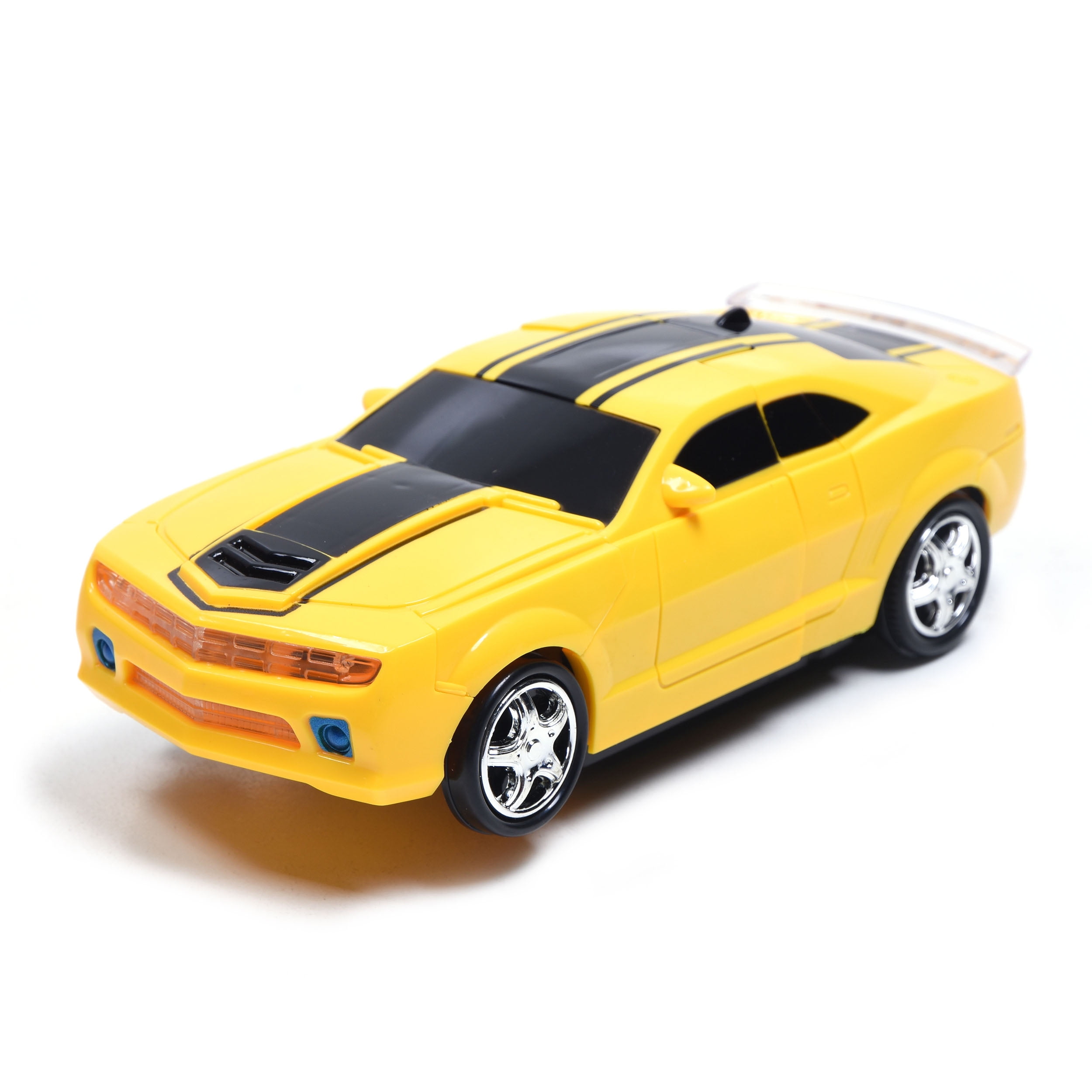 USToyOutlet Autobots Transforming Car - Yellow Bumble Bee Realistic Engine Sounds & Flashing Lights - Yellow