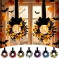 thumbnail image 7 of Mini Halloween Wreath, 8.6 Inch Artificial Black Grapevine Wreath with Velvet Bow for Cabinet, Window, Wall and Tabletop Gothic Decor, 7 of 7